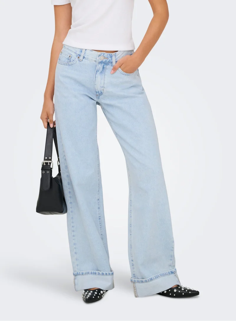 ONLY  Onlella Mid Waist  Wide Leg Jeans for Women | Best Price UAE